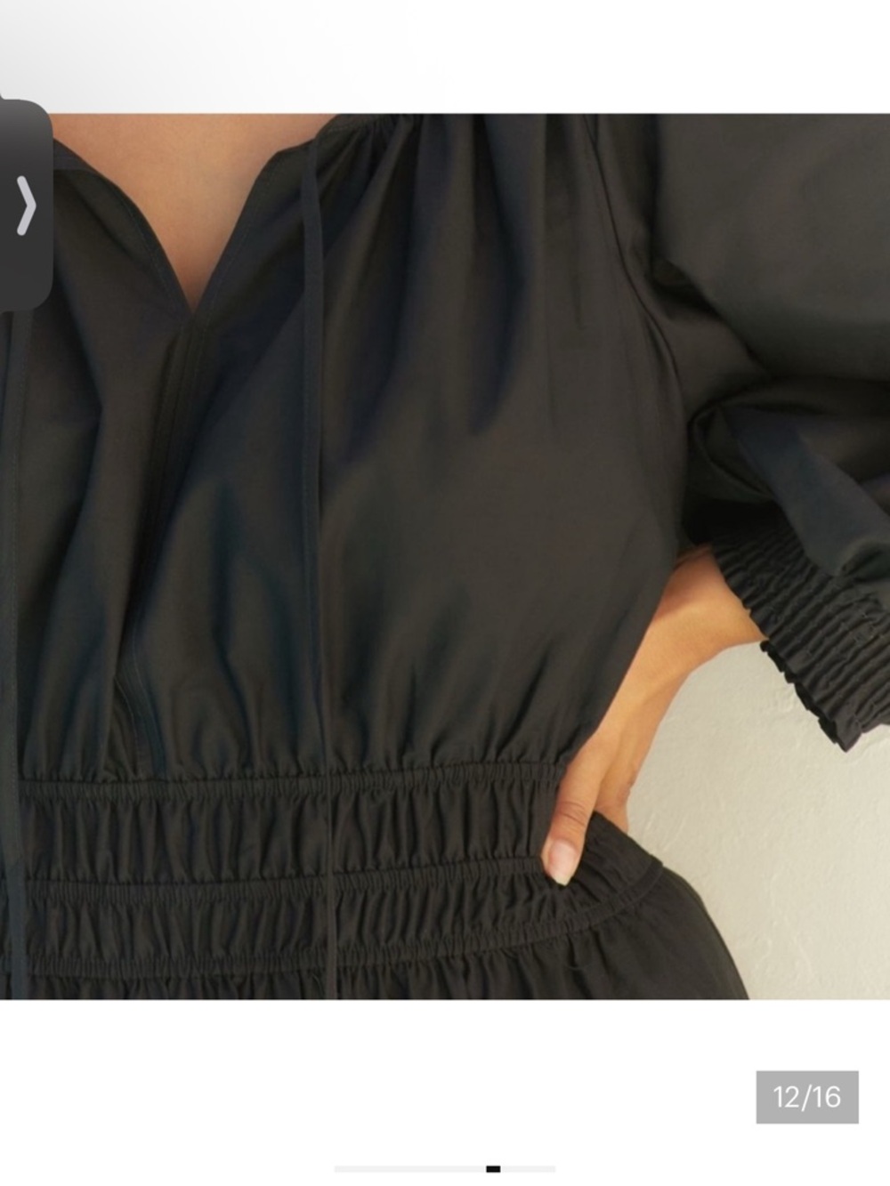Anthropologie Black Long Puff-Sleeve Tiered Maxi Dress - Picture 7 of 12